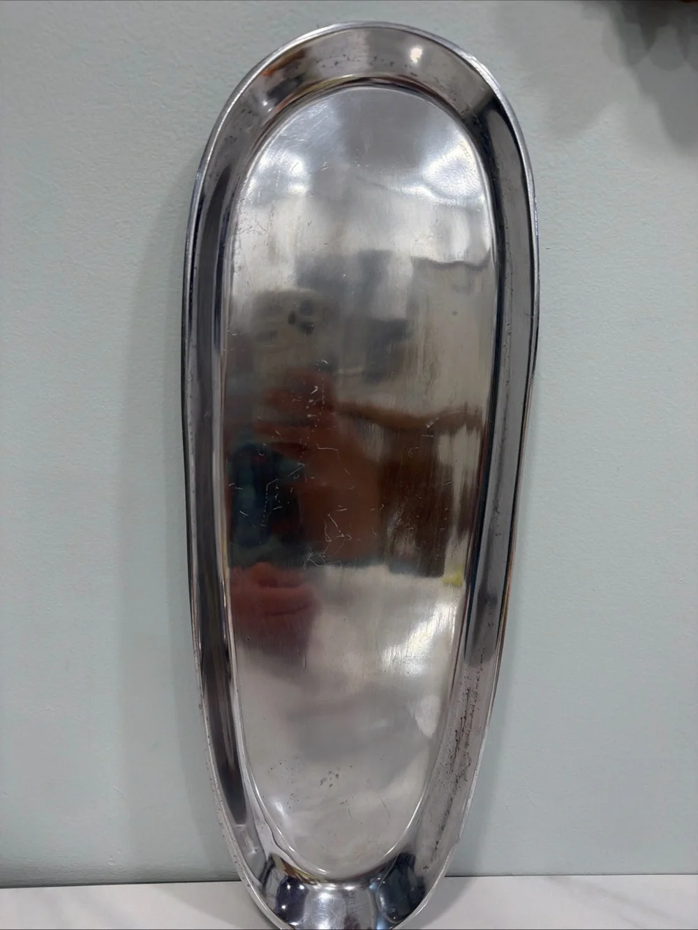 Pottery Barn Silver Rectangular Metal Tray
